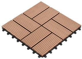 vidaXL Πλακάκια Deck 22 τεμ. Καφέ 30 x 30 εκ. 2 μ² από WPC