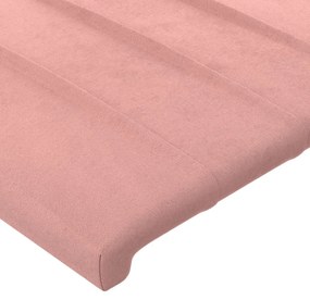 Κεφαλάρι με Πτερύγια Ροζ 147x23x118/128 εκ. Βελούδινο - Ροζ