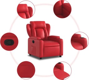 vidaXL Πολυθρόνα Ανακλινόμενη Κόκκινη από Συνθετικό Δέρμα