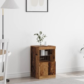 vidaXL Μπουφές με Φώτα LED Παλαιού Ξύλου 41x37x67 εκ.