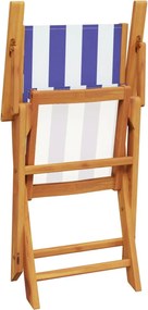 vidaXL Σετ Τραπεζαρίας Κήπου 7 τεμ. ΜπλεΛευκό Ύφασμα/Μασίφ Πεύκου