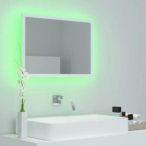 Καθρέφτης Μπάνιου με LED Λευκός 60 x 8,5 x 37 εκ. Ακρυλικός - Λευκό