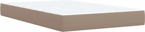 vidaXL Κρεβάτι Boxspring με Στρώμα Καπουτσίνο 120x190εκ.από Συνθ.Δέρμα