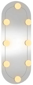 vidaXL Καθρέφτης Τοίχου Οβάλ με Φώτα LED 20x50 εκ. από Γυαλί