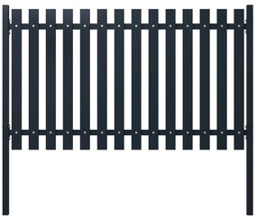 vidaXL Πάνελ Περίφραξης Ανθρακί 178x75 εκ. Ατσάλι με ηλεκτροστατική βαφή πούδρας