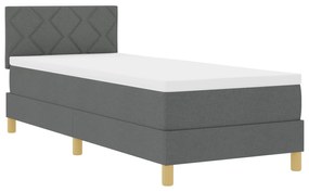 vidaXL Κρεβάτι με Στρατηγό με Στρώμα & LED Σκούρο Γκρι 80x200 εκ. Ύφασμα