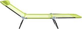 vidaXL Πτυσσόμενη ξαπλώστρα Πράσινο 182 x 55 x 85,5 εκ Textilene