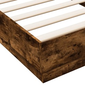 vidaXL Πλαίσιο Κρεβατιού Καπνιστή Δρυς 100x200 εκ. Επεξεργασμένο Ξύλο