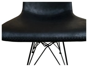 Καρέκλα Τραπεζαρίας ArteLibre SELVA Vintage Μαύρο PU/Μέταλλο 43x57x81cm