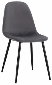 Καρέκλα Leonardo HM00100.01 (Σετ 4τμχ) 45x53x85cm Grey Μέταλλο,Ύφασμα