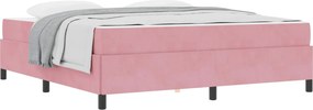 vidaXL Σκελετός Κρεβατιού με στρώμα Ροζ 180 x 200 cm ύφασμα
