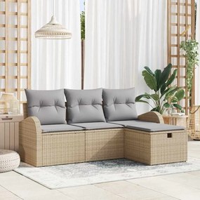 vidaXL Σετ Καναπέ Κήπου 4 pcs μπεζ και ανοιχτό γκρι 179 x 117 x 85 εκ.