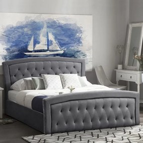 Κρεβάτι Odelia Grey Με Αποθηκευτικό Χώρο 160x200 HM581.01 Queen Size Βελούδο