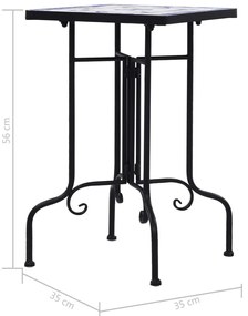 vidaXL Τραπέζι Βοηθητικό «Μωσαϊκό» Μπλε /Λευκό Κεραμικό