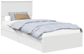 vidaXL Κρεβάτι Αποθήκης Λευκό 90 x 190 cm Επεξεργασμένο ξύλο