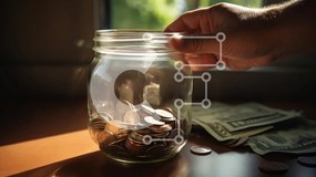 Intra Συλλεκτικό Ξύλινο Παζλ Plywood 4mm - Γυάλινο βάζο με νομίσματα και στοίβες χρημάτων Σε Ξύλινο Κουτί - Διαστάσεις Puzzle: 10x10 cm – 25 κομμάτια