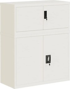 vidaXL Αρχειοθήκη Λευκή 90 x 40 x 110 εκ. από Ατσάλι