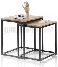 Σετ Τραπεζάκια Σαλονιού Καφέ 50x40x50