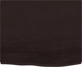 vidaXL Πάγκος Μπάνιου Σκούρο Καφέ 60x60x(2-4) εκ. Επεξεργ. Μασίφ Ξύλο
