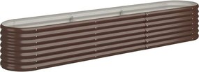 vidaXL Ζαρντινιέρα Καφέ 224x40x36 εκ. Γαλβανισμένος χάλυβας