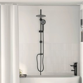 vidaXL Σύστημα Ντους Μαύρο 47 x 20 x 95 εκ. Ανοξείδωτο ατσάλι