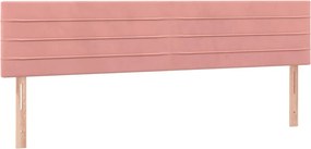 vidaXL Κρεβάτι Boxspring με Στρώμα Ροζ 200x200 εκ. Βελούδινο