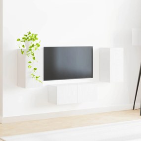 vidaXL Σετ επίπλου τηλεόρασης Επιτοίχιο 6 pcs Λευκό Επεξεργασμένο ξύλο
