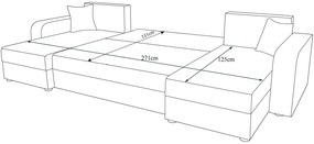 Γωνιακός καναπές Dennis U-Gkri Skouro