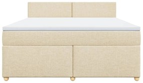 vidaXL Κρεβάτι Boxspring με Στρώμα Κρεμ 180x200 εκ. Υφασμάτινο