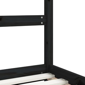vidaXL Πλαίσιο Παιδικού Κρεβατιού Μαύρο 90x200 εκ. Μασίφ Ξύλο Πεύκου