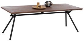 DINING TABLE MANDY  MDF TOP WITH WALNUT WOOD VENEER METAL LEGS 220x90x75H