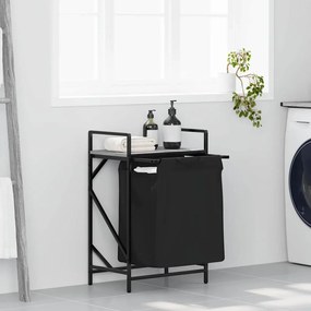 vidaXL Καλάθι Απλύτων με 1 Θήκη και Ράφι, Γκρι Sonoma