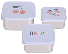 Laessig Snackbox set inox Happy Fruits Cherry