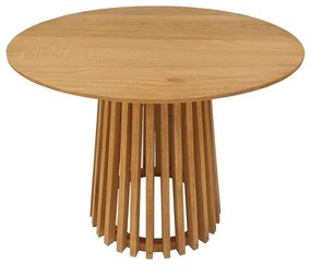 Τραπέζι Kenda mindi ξύλο σε φυσική απόχρωση Φ80x75εκ 80x150x75 εκ.