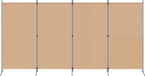 vidaXL 4-Πίνακας Διαχωριστικός Μπεζ 346 x 180 cm Ύφασμα