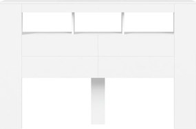 vidaXL Κεφαλάρι Κρεβατιού με LED Λευκό 160x18,5x103,5 εκ Επεξεργ. Ξύλο