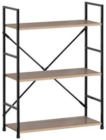 Pakoworld Βιβλιοθήκη - Ραφιέρα Manlo 58.6x23.5x80εκ Φυσικό-Μαύρο 085-000021