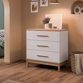 Συρταριέρα Ξύλο / Λευκό Δρυς DEPIE 90x48x91.75