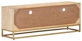 vidaXL Έπιπλο Τηλεόρασης 110 x 30 x 40 εκ. Μασίφ Ξύλο Μάνγκο & Σίδηρος