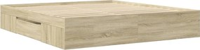 vidaXL Πλαίσιο Κρεβατιού Χωρ. Στρώμα Sonoma Δρυς 200x200 εκ. Επ. Ξύλο