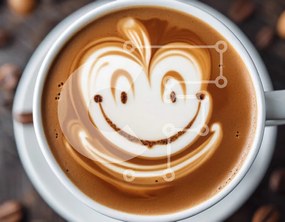 Intra Συλλεκτικό Ξύλινο Παζλ Plywood  4mm - Φλιτζάνι καφέ Smiley Face με κόκκους καφέ Σε Ξύλινο Κουτί - Διαστάσεις: 10x10 cm – 25 κομμάτια