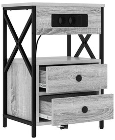 vidaXL Κομοδίνο 2 pcs Γκρι sonoma 40 x 31 x 60 εκ. Επεξεργασμένο ξύλο
