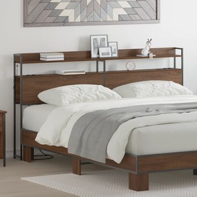 vidaXL Κεφαλάρι Αποθήκης με ράφι Καφέ δρυς 180 cm Επεξεργασμένο ξύλο
