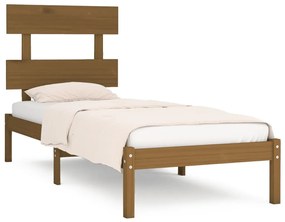 vidaXL Πλαίσιο Κρεβατιού Καφέ Μελί 90 x 190 εκ. Μασίφ Ξύλο 3FT6 Single