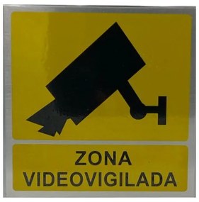 Αυτοκόλλητη πινακίδα αλλουμινίου σήμανσης Ο ΧΩΡΟΣ ΒΙΝΤΕΟΣΚΟΠΕΙΤΑΙ AMS-0015-102