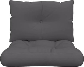 vidaXL Μαξιλάρια Καναπέ Παλέτας 2 τεμ. Ανθρακί Υφασμάτινα