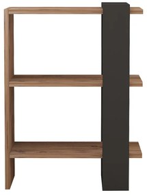 Βιβλιοθήκη Maverick pakoworld σε sonoma-ανθρακί απόχρωση 51,8x25x70εκ (1 τεμάχια)