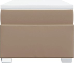 vidaXL Κρεβάτι Boxspring με Στρώμα Καπουτσίνο 90x200εκ.από Συνθ. Δέρμα
