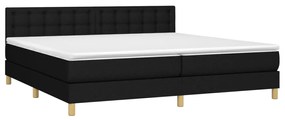 ΚΡΕΒΑΤΙ BOXSPRING ΜΕ ΣΤΡΩΜΑ &amp; LED ΜΑΥΡΟ 200X200 ΕΚ. ΥΦΑΣΜΑΤΙΝΟ 3134063