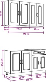 vidaXL Μονάδα κουζίνας KALMAR 4 pcs Sonoma Δρυς Επεξεργασμένο Ξύλο